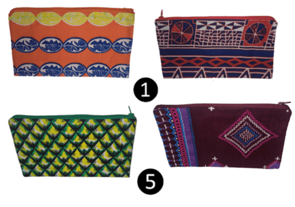 Wax - Tissu Pagne - Pochettes à fermeture éclair